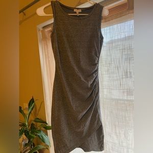 Leith Gray Ruched Bodycon Sleeveless Dress